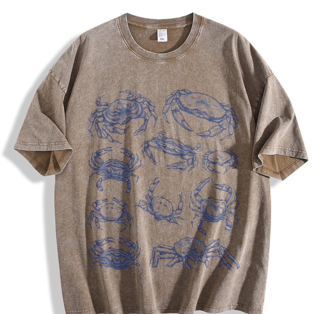 Crab 90s Tattoo Vintage Washed T-Shirt product image 3