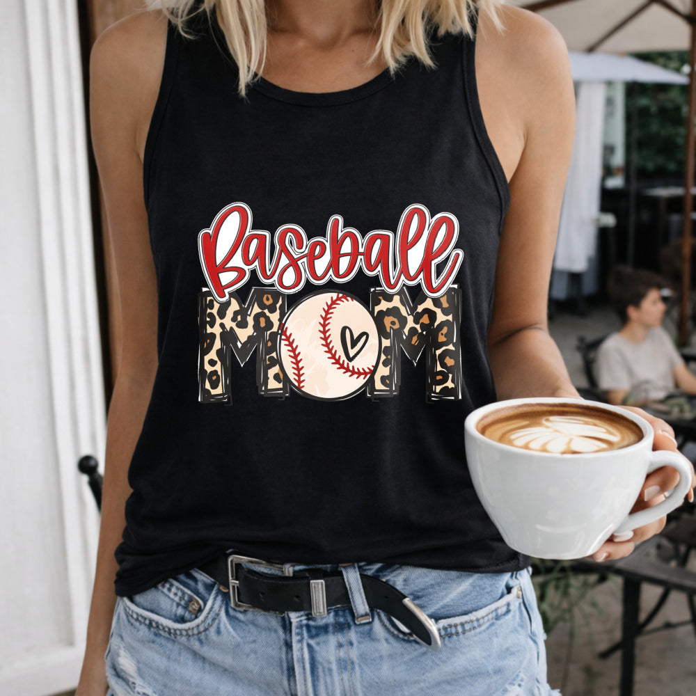 Baseball Mom - Pink Tank With Baseball & Heart Women's Tank Top