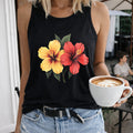 Red and Yellow Hibiscus Flowers Women's Tank Top