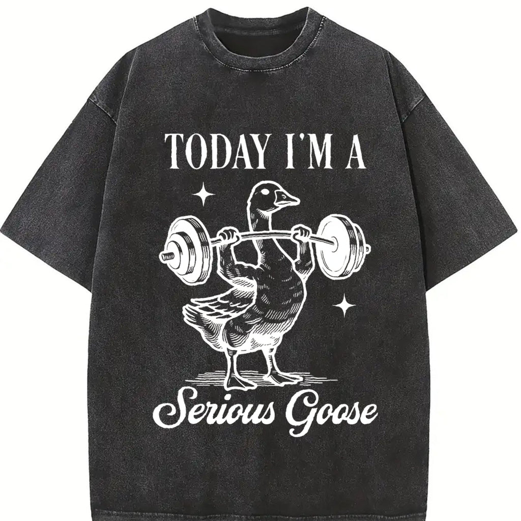 Today I Am Serious Goose Vintage Washed T-Shirt product image 2