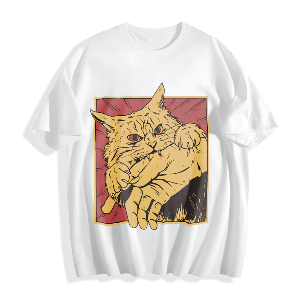 Cat Bite Anime Cotton T-Shirt product image 2