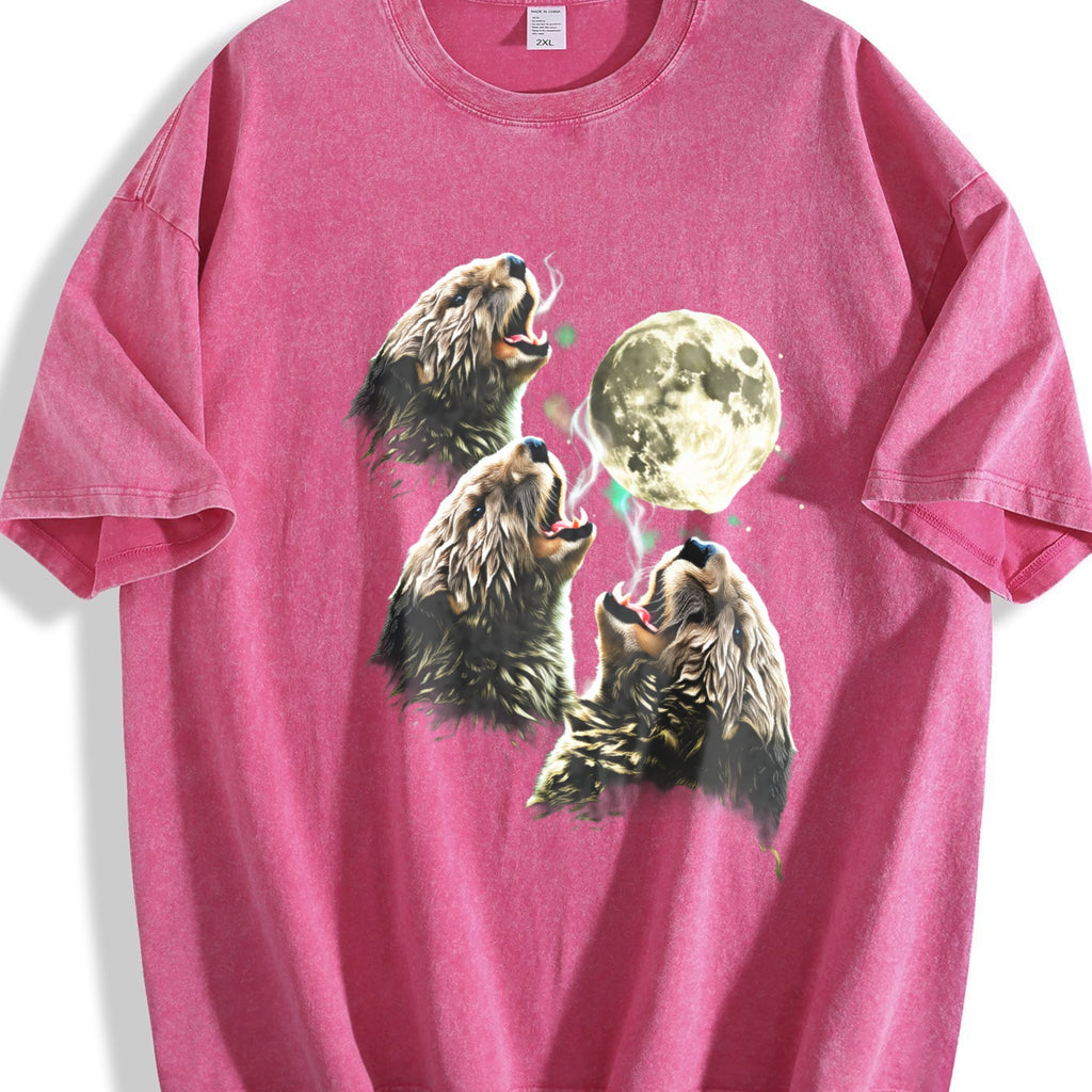 Otter Howling To Moon 90s Vintage Washed T-Shirt product image 7