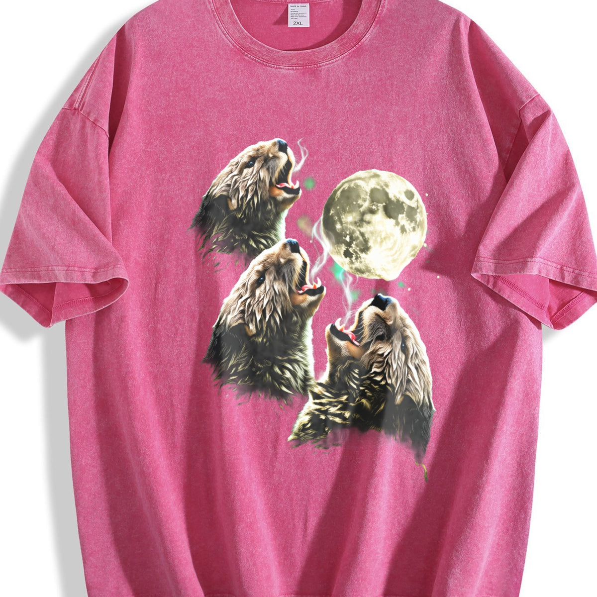 Otter Howling To Moon 90s Vintage Washed T-Shirt product image 7