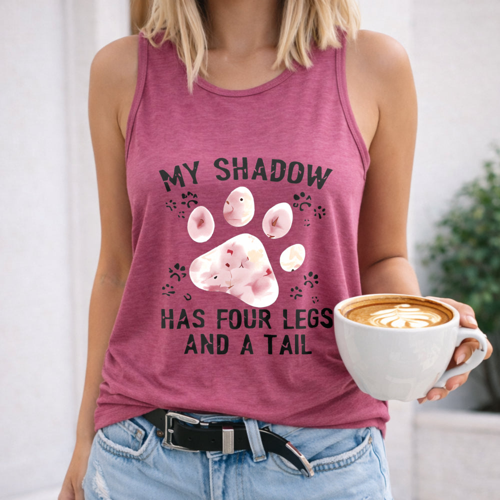 Cartoon Dog Paw Round Women's Tank Top