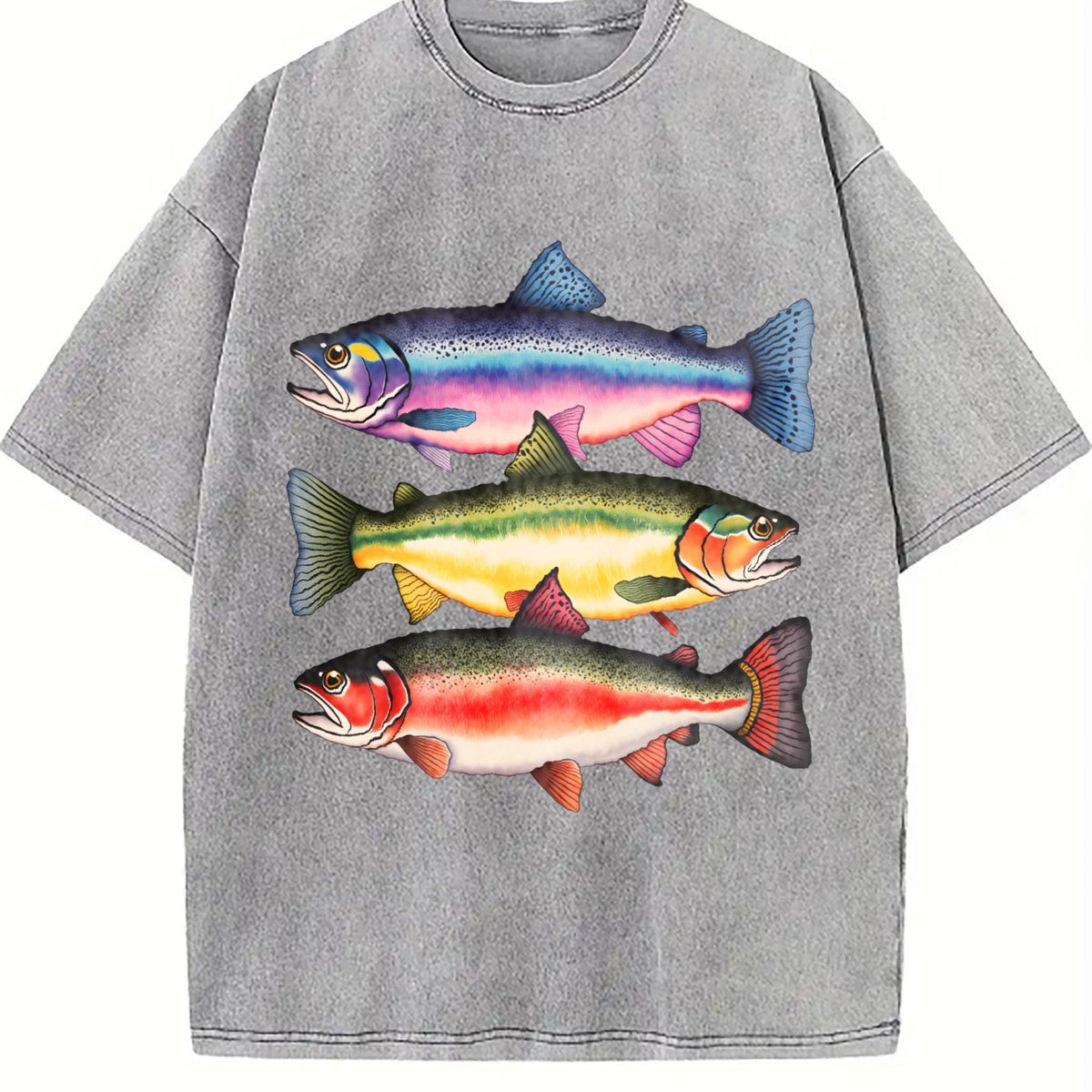 Abstract Colorful Trout In A Row - River Fish Vintage product image 5