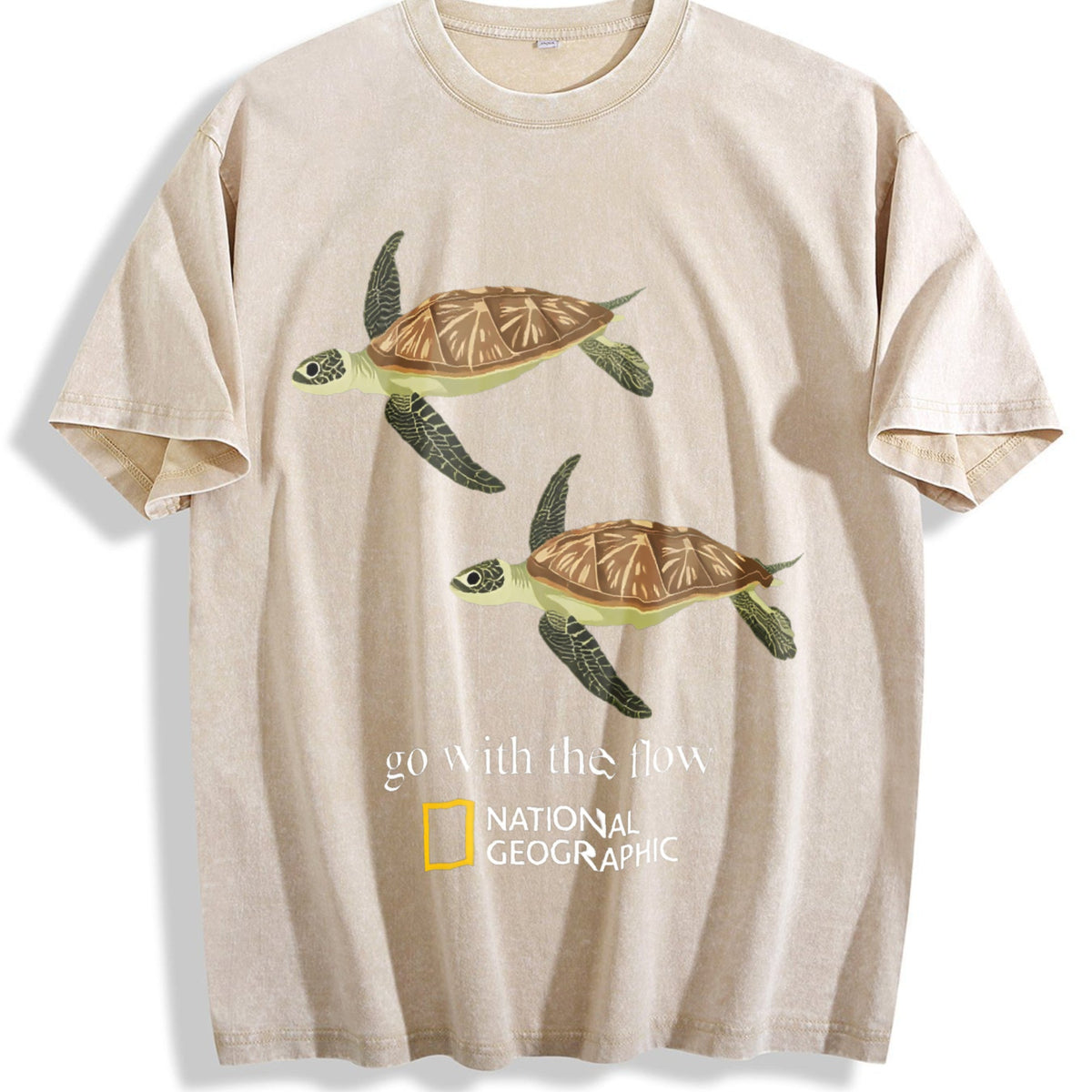 Go With The Flow Sea Turtle Ocean Nature Lover Vintage product image 1