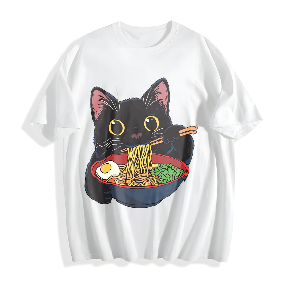 Cat Ramen Cotton T-Shirt product image 2