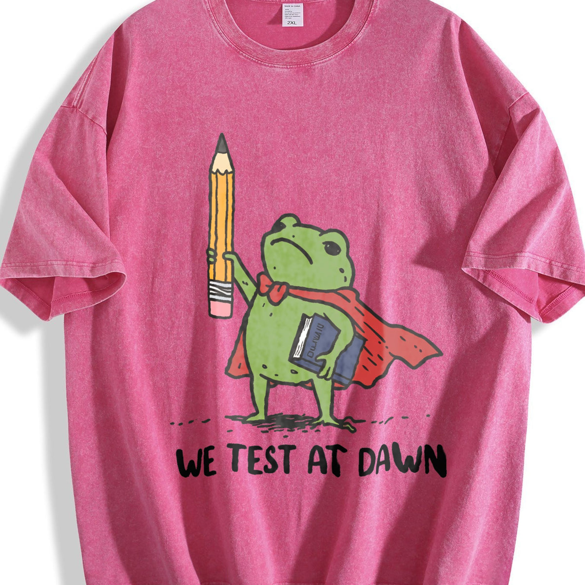 We Test At Dawn Funny Teacher Frog Vintage Washed T-Shirt product image 5