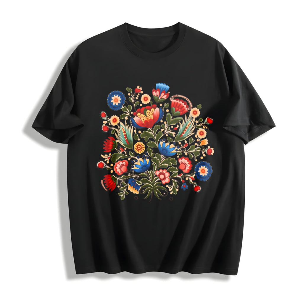 Folk Art A Bohemian With Faux Floral And Cotton T-Shirt product image 1