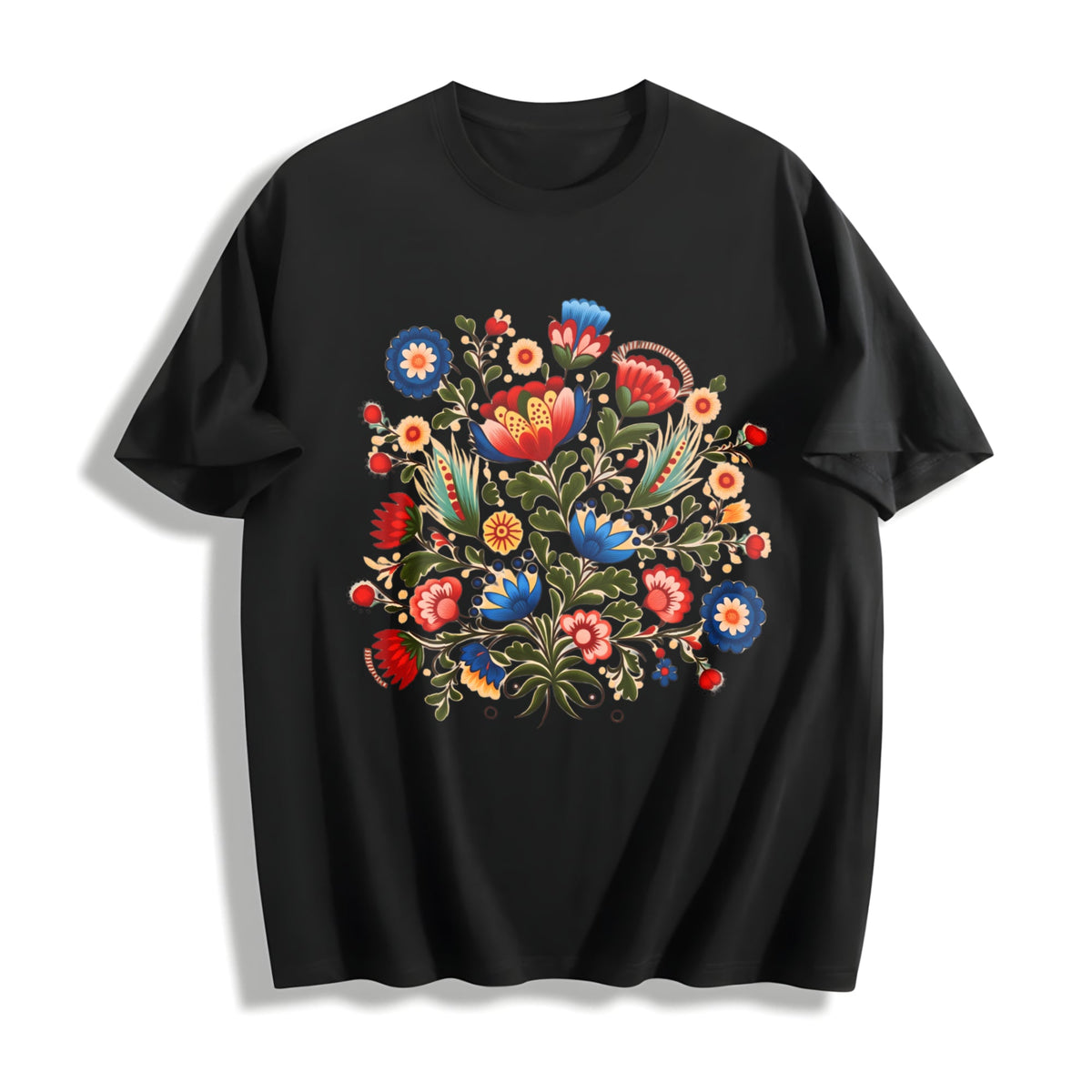 Folk Art A Bohemian With Faux Floral And Cotton T-Shirt product image 1