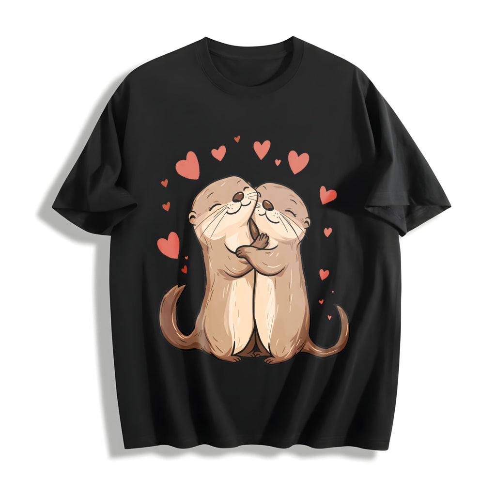 Otter Love - Cute Hugging Otters Cotton T-Shirt product image 1
