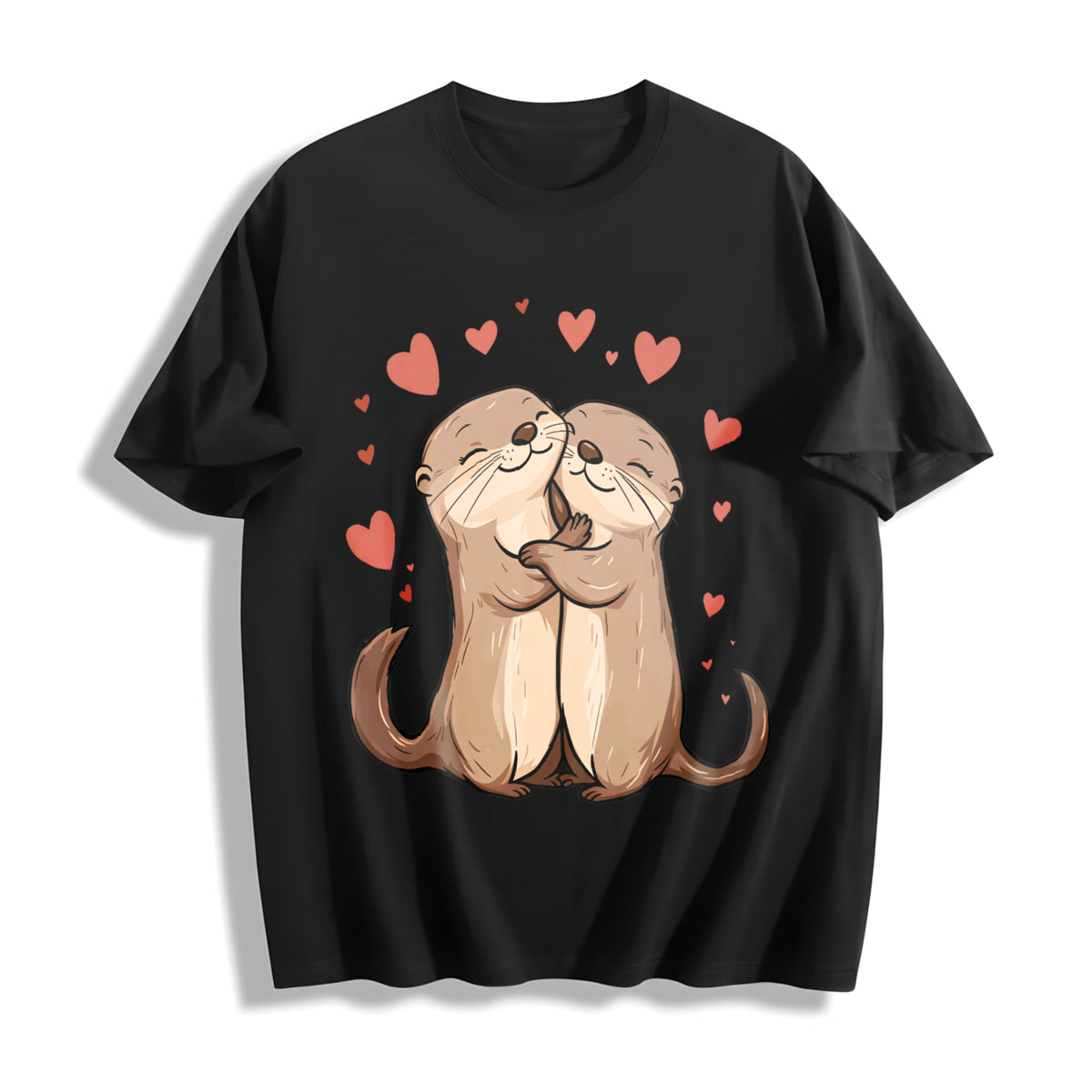 Otter Love - Cute Hugging Otters Cotton T-Shirt product image 1