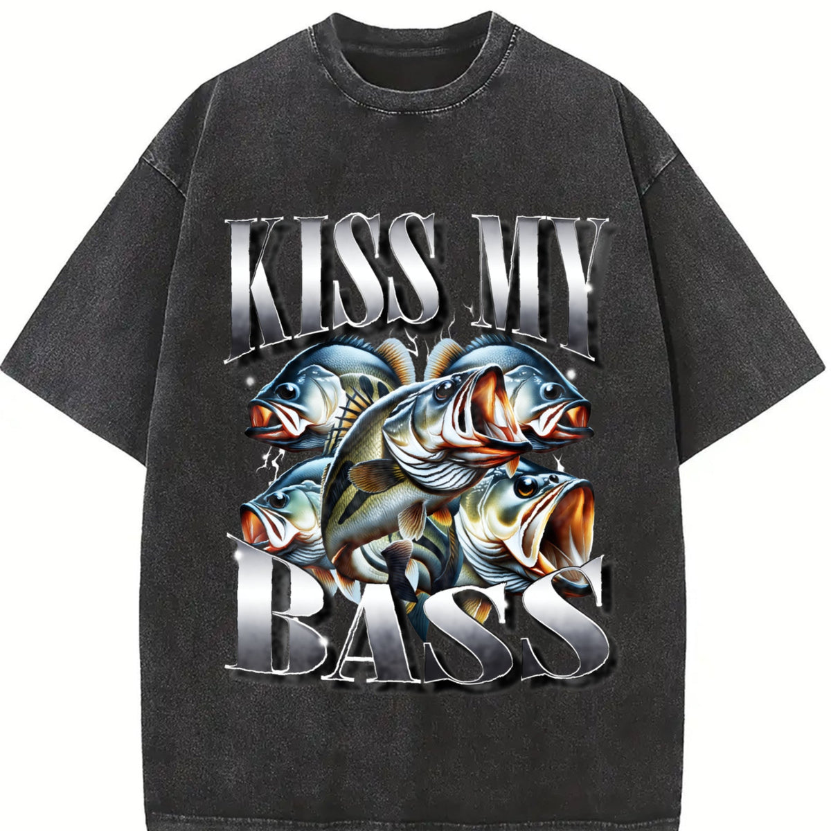 Kiss My Bass 90s Bootleg Rap Vintage Washed T-Shirt product image 2