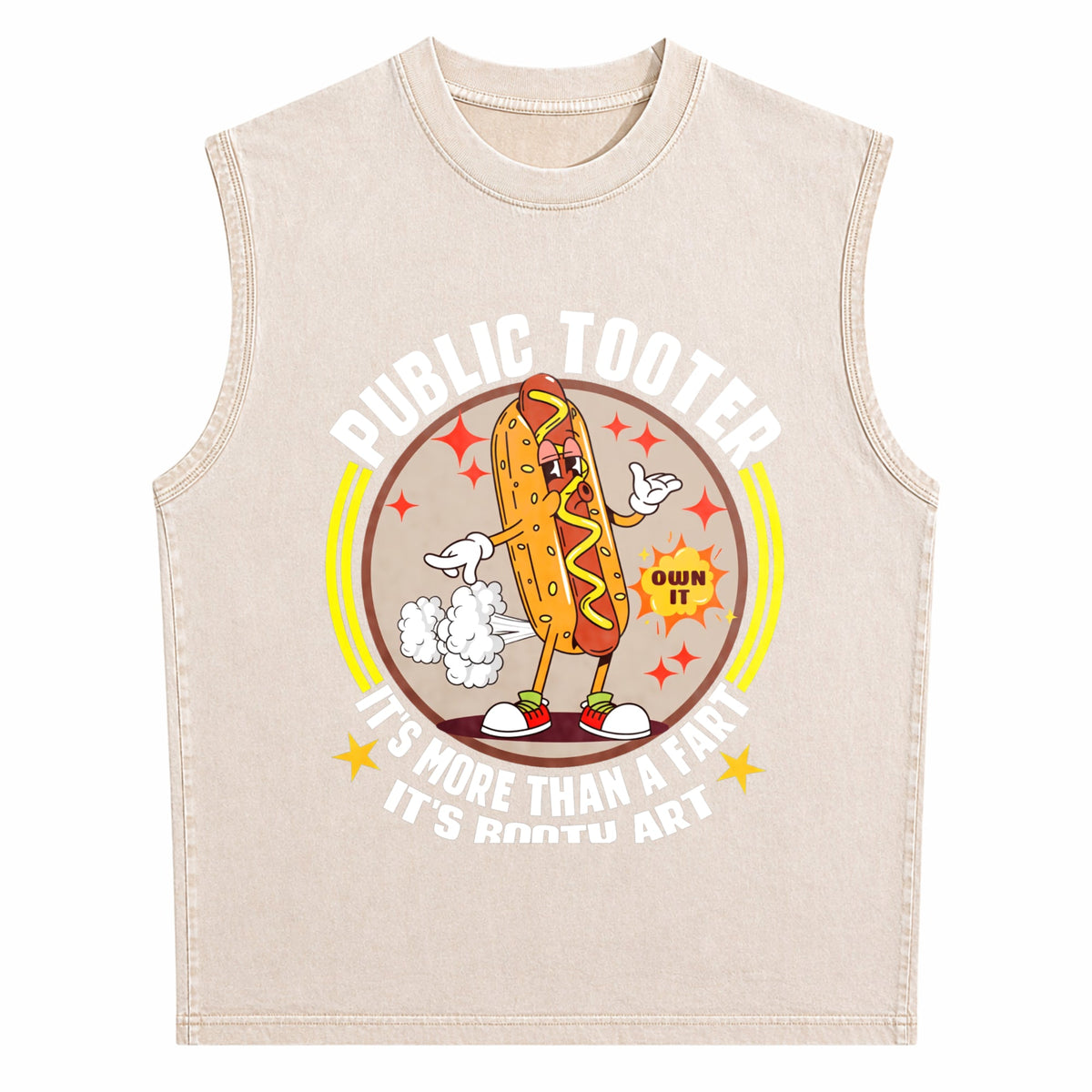 Public Tooter Funny Inappropriate Embarrassing Humor Men's Washed Tank Top