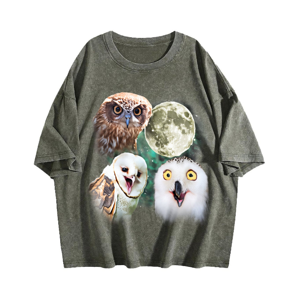 Three Owls Funny Vintage Washed T-Shirt product image 4