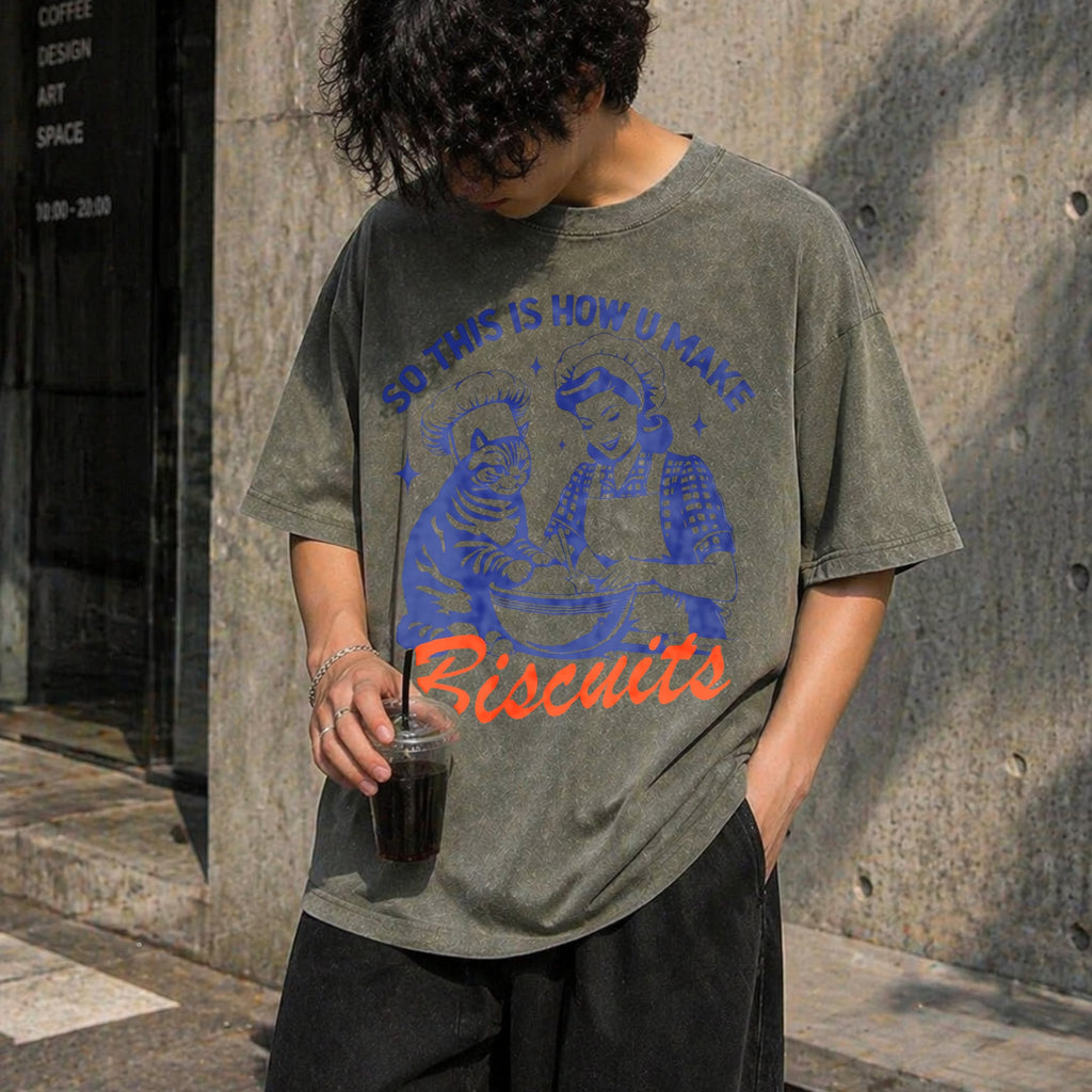 Cat Biscuits Vintage Washed T-Shirt product image 4