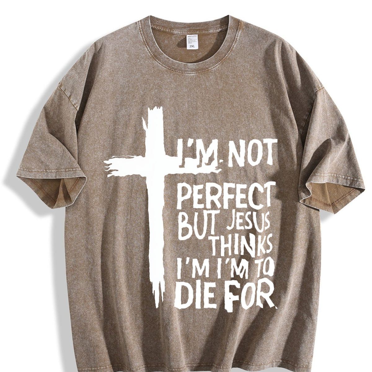 100 Easter Cross & Letter Vintage Washed T-Shirt product image 3
