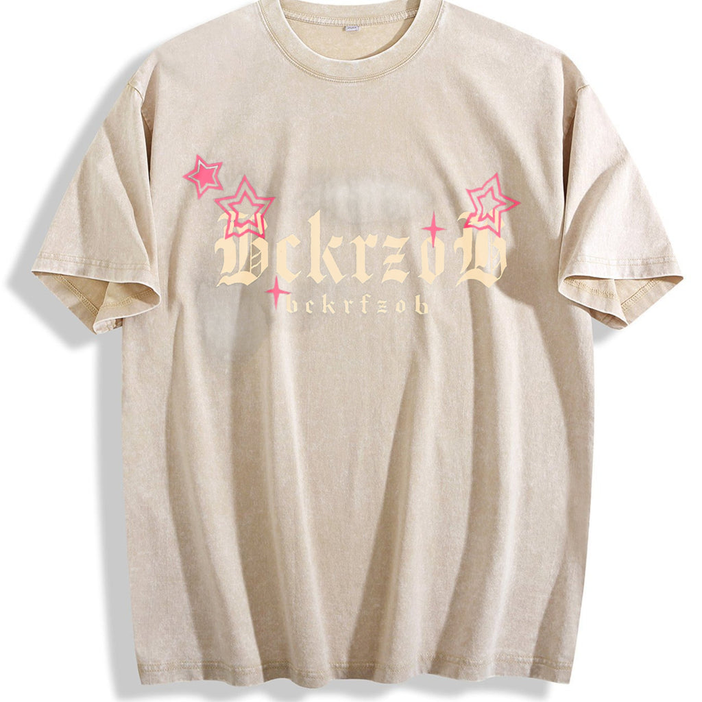 Dark Grey Gothic Lettering Front Vintage Washed T-Shirt product image 1