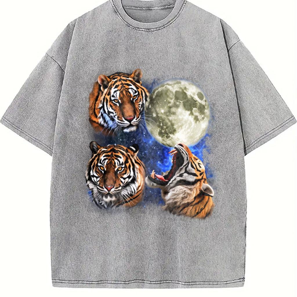 Tigers In Galaxy Vintage Washed T-Shirt product image 5