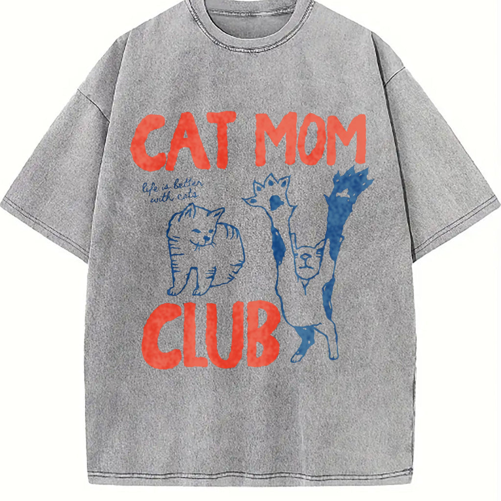 Cat Mom Club Vintage Washed T-Shirt product image 4