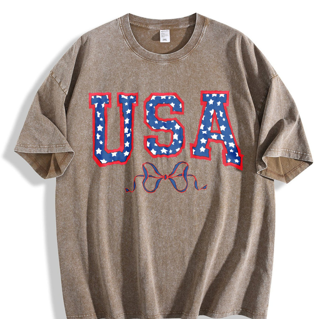 USA Bow Coquette Vintage Washed T-Shirt product image 3