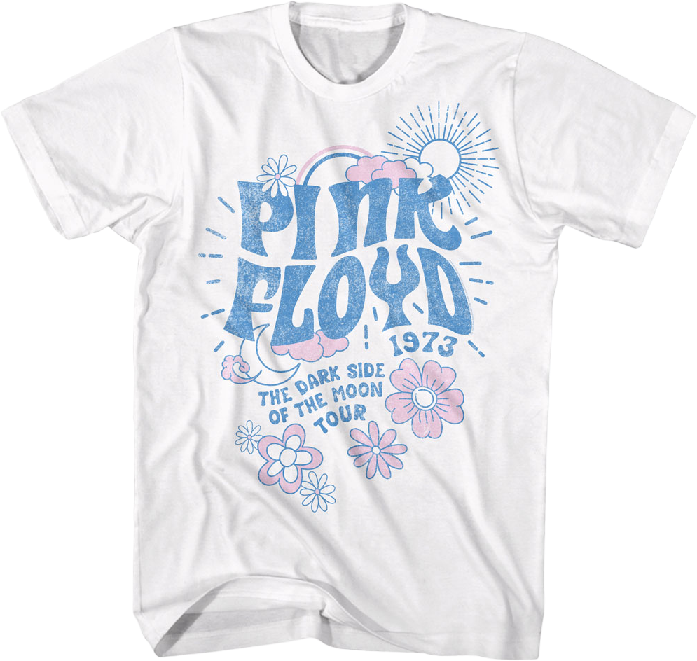 Dark Side of the Moon Flowers Pink Floyd T-Shirt product image 1