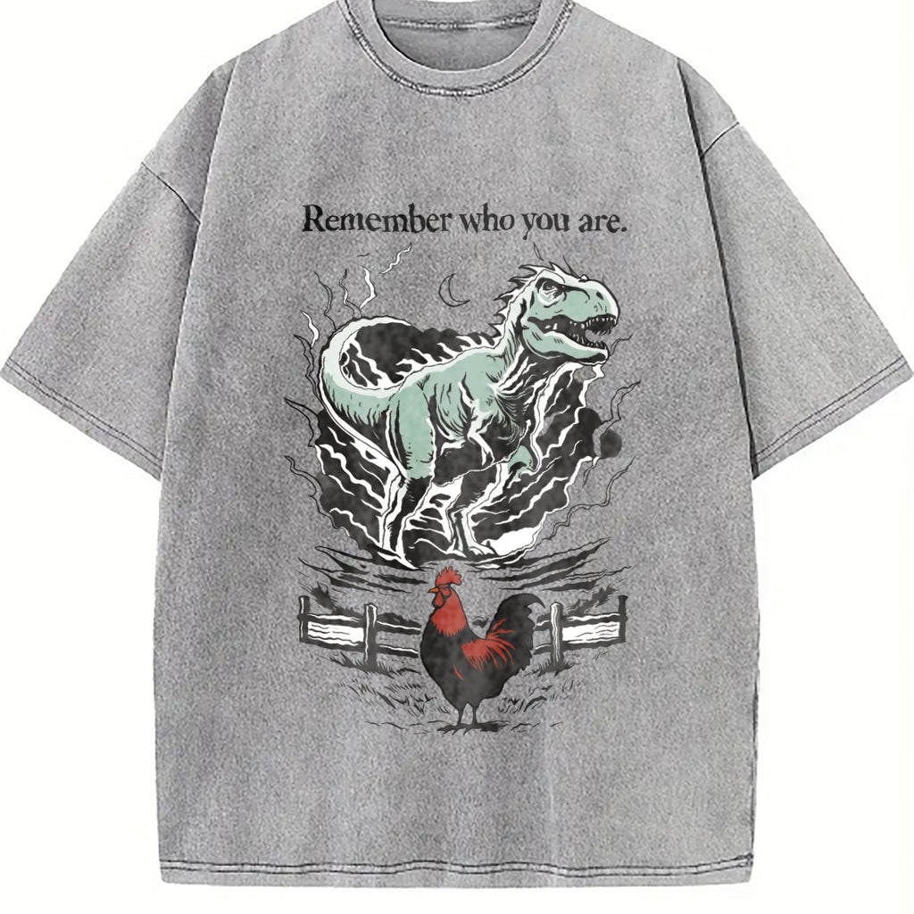 Remember Who You Are Dinosaur Vintage Washed T-Shirt product image 5