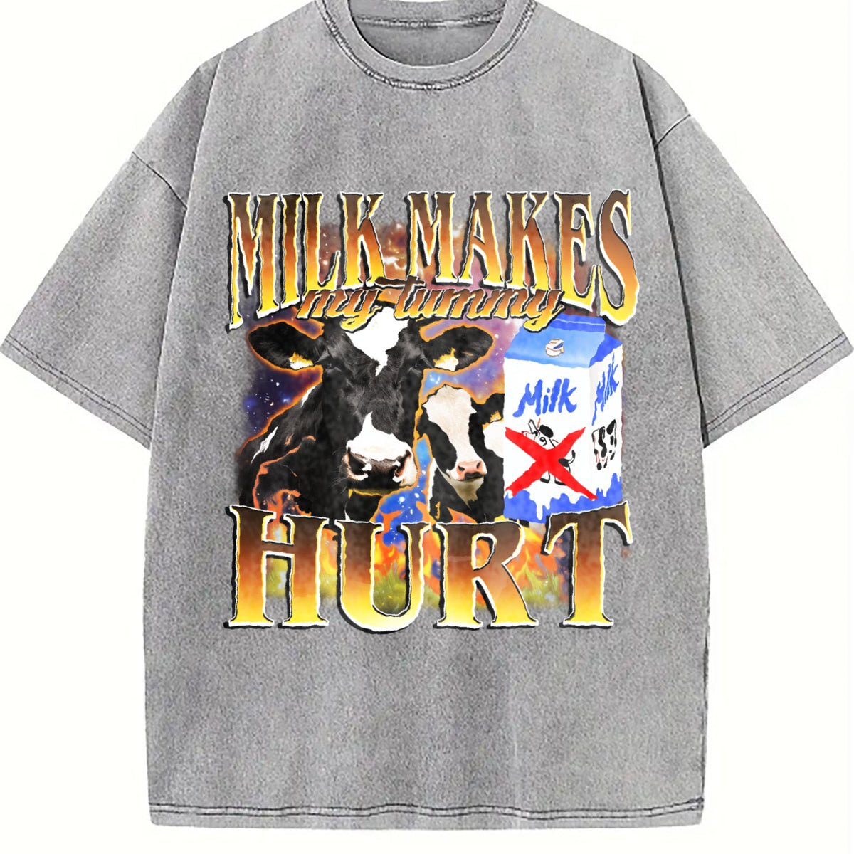 Milk Makes My Tummy Hurt Bootleg Vintage Washed T-Shirt product image 5