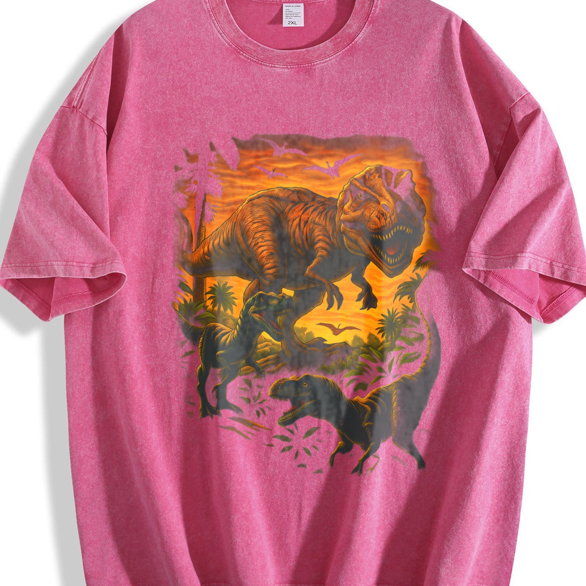 T-rex Dinosaur Vintage Washed T-Shirt product image 7