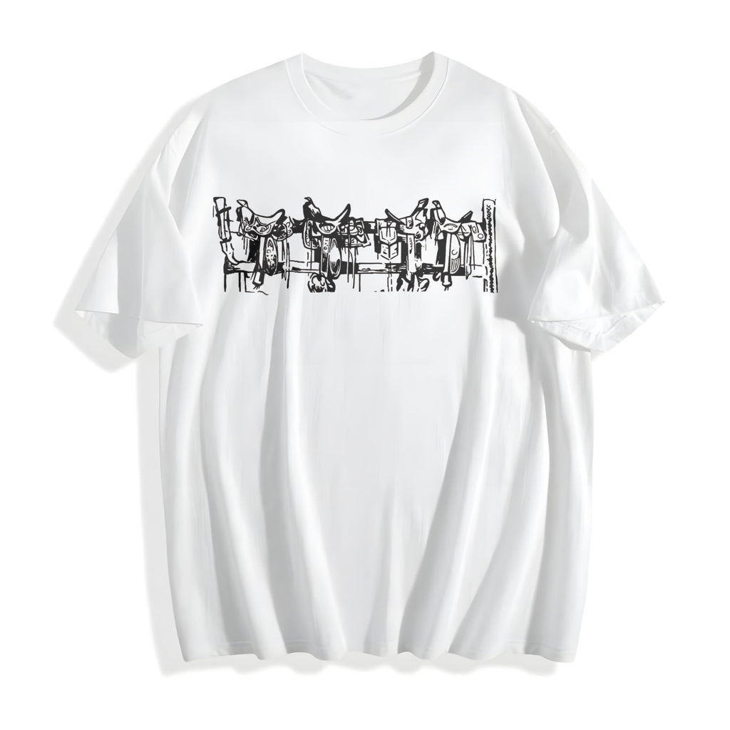 Western Saddle Cowgirl Country Horse Stuff Cotton T-Shirt product image 2