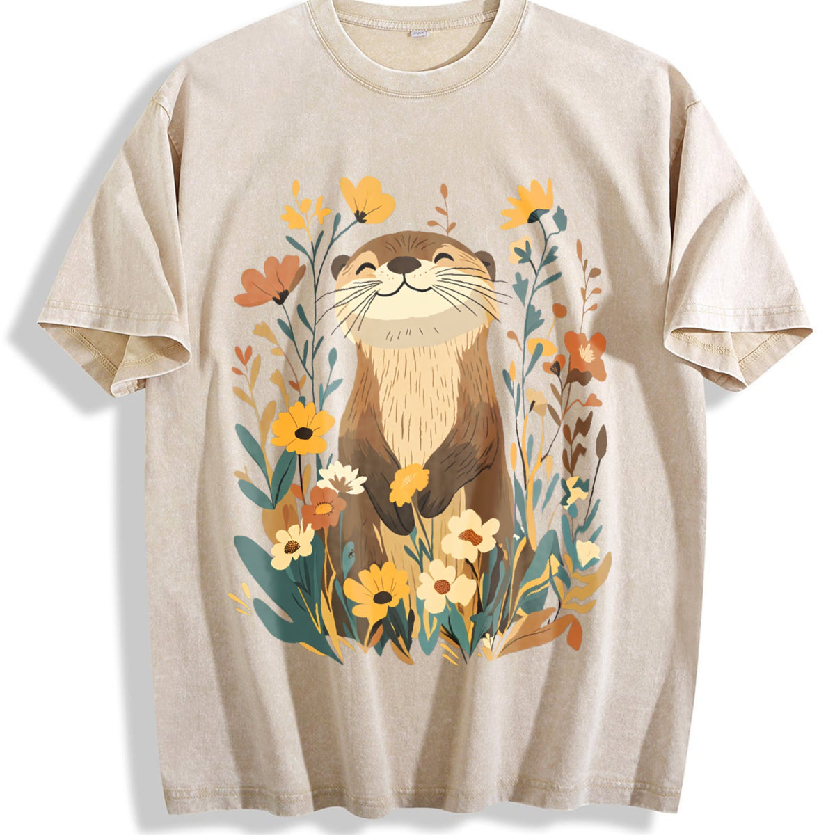Otter & Botanical Vintage Washed T-Shirt product image 1