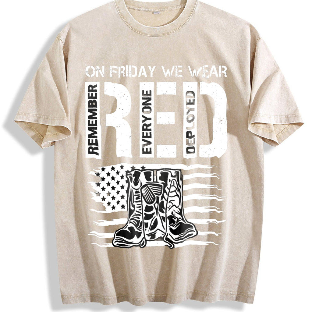 Military Support - US Flag & Red Friday Vintage Washed product image 1