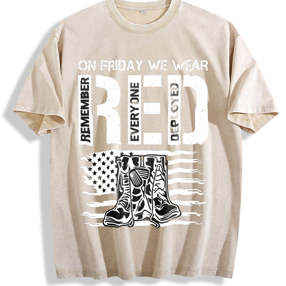 Military Support - US Flag & Red Friday Vintage Washed product image 1