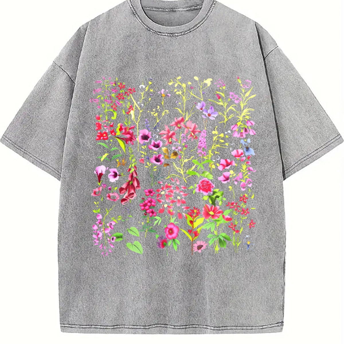 Floral Black Vintage Washed T-Shirt product image 4