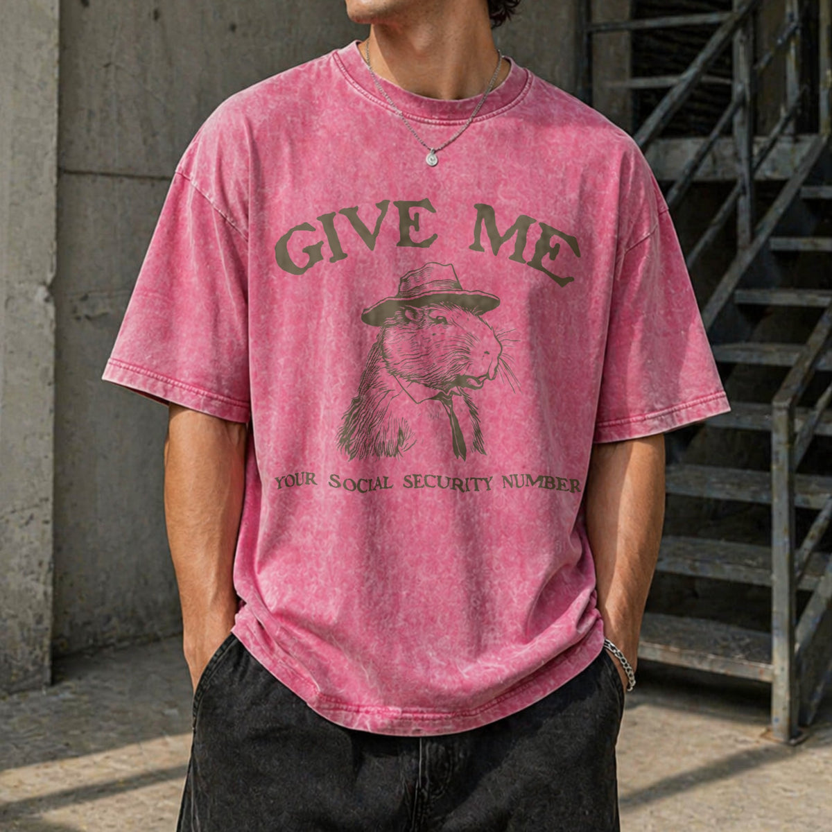 Give Me Your Social Capybara Vintage Washed T-Shirt product image 7