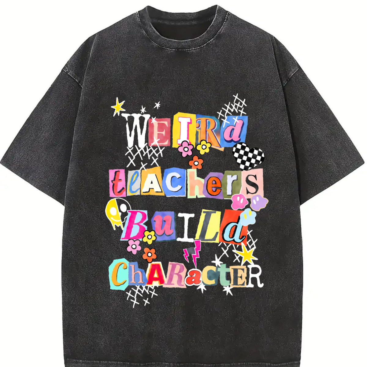 Weird Teachers Build Character Vintage Washed T-Shirt product image 2