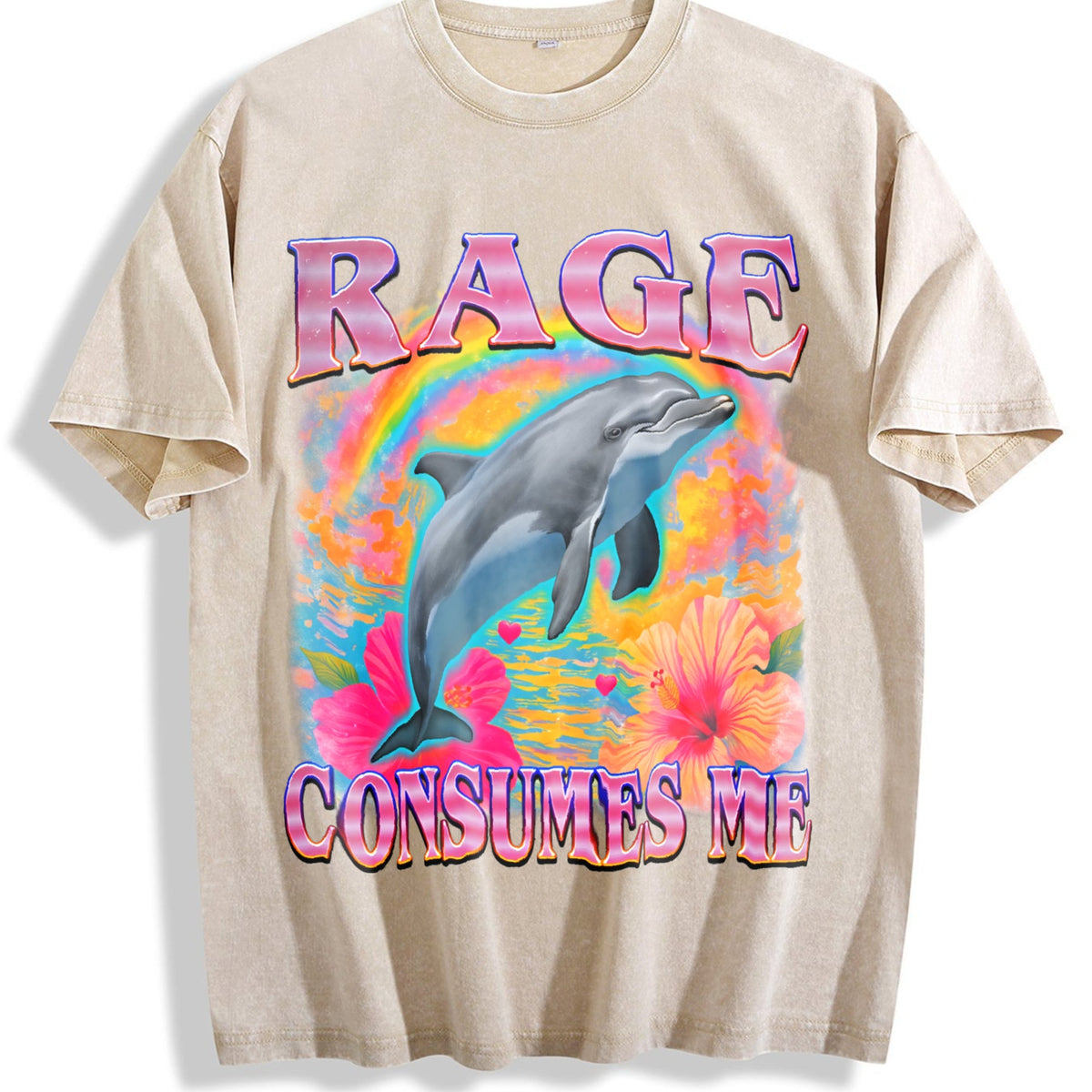 Rage Consumes Me Dolphin Vintage Washed T-Shirt product image 1