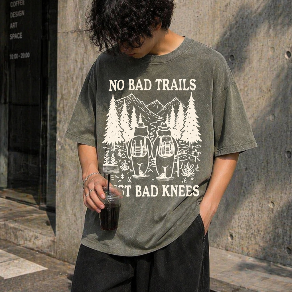 No Bad Trails Just Knees Vintage Washed T-Shirt product image 4