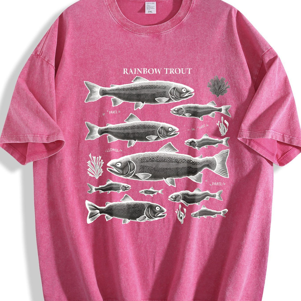 Rainbow Trout Fish 90s Vintage Washed T-Shirt product image 7