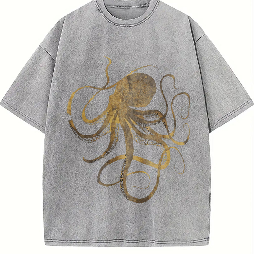 Distressed Octopus Vintage Washed T-Shirt product image 4