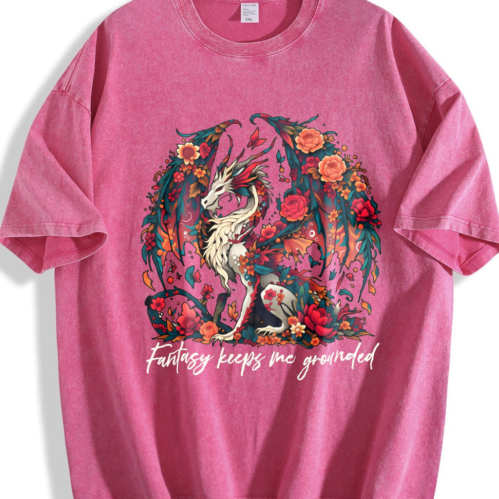 Dragon In A Bouquet Of Flowers Fantasy Keeps Me Vintage product image 7
