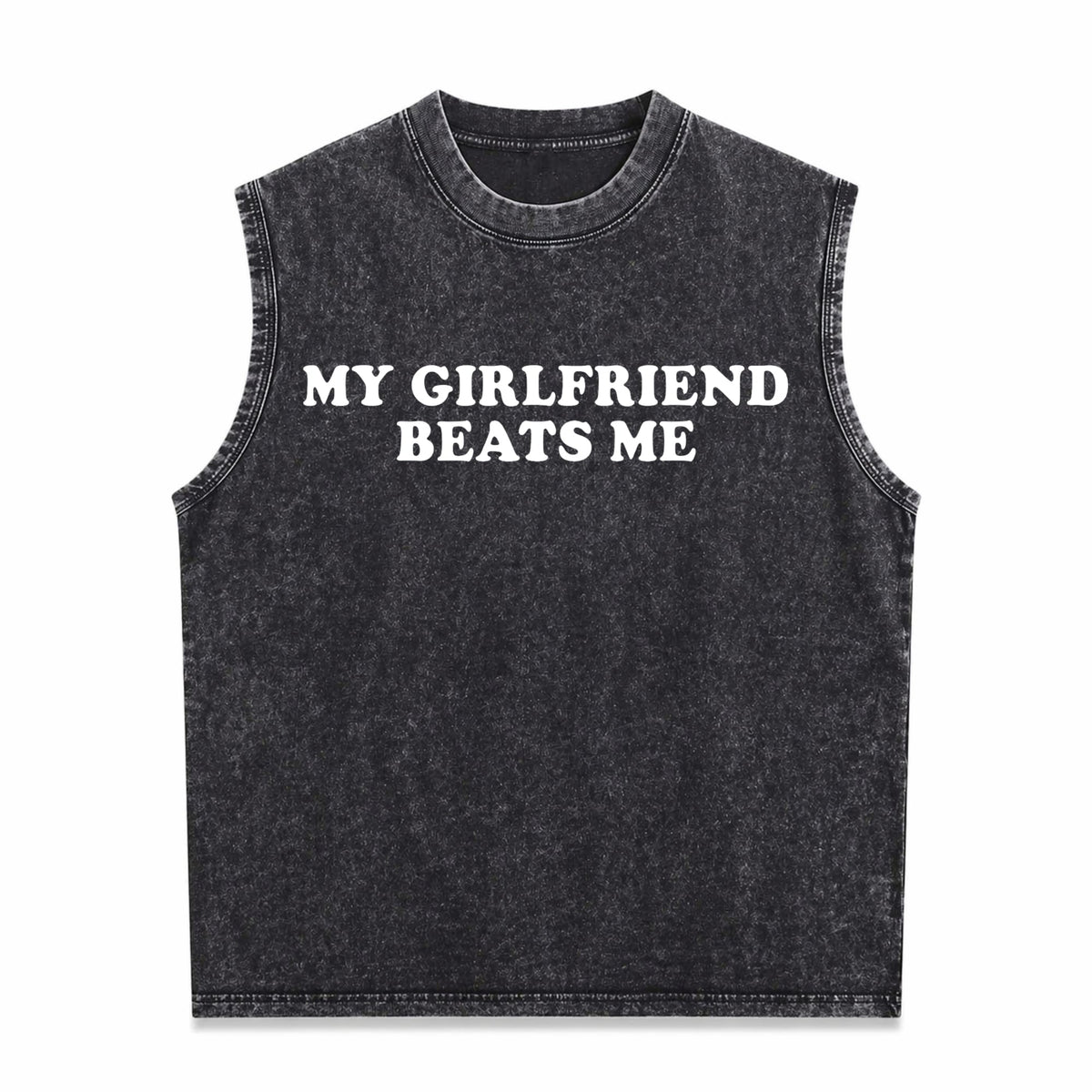 Humorous Relationship T - My Beats Me For Trending Men's Washed Tank Top