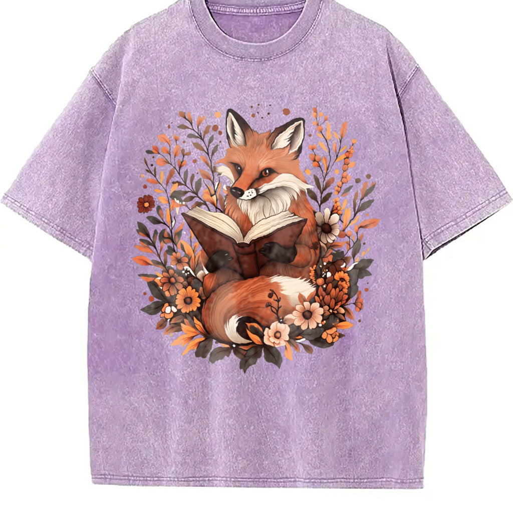 Ladies' Bohemian Floral With A An Fox Vintage Washed T-Shirt product image 6