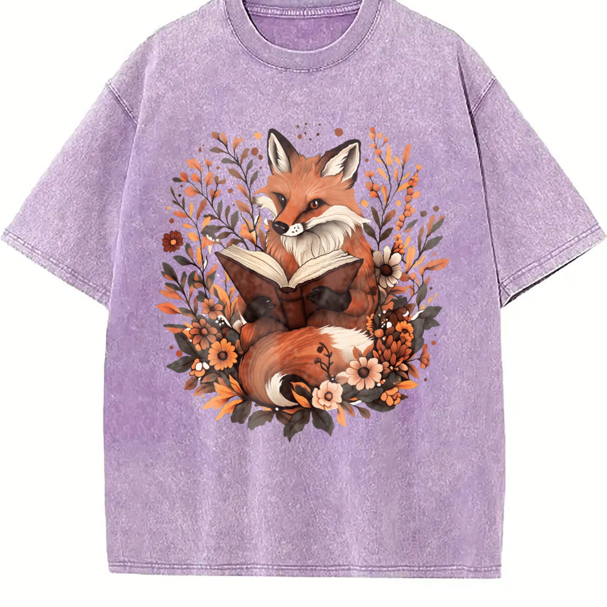 Ladies' Bohemian Floral With A An Fox Vintage Washed T-Shirt product image 6