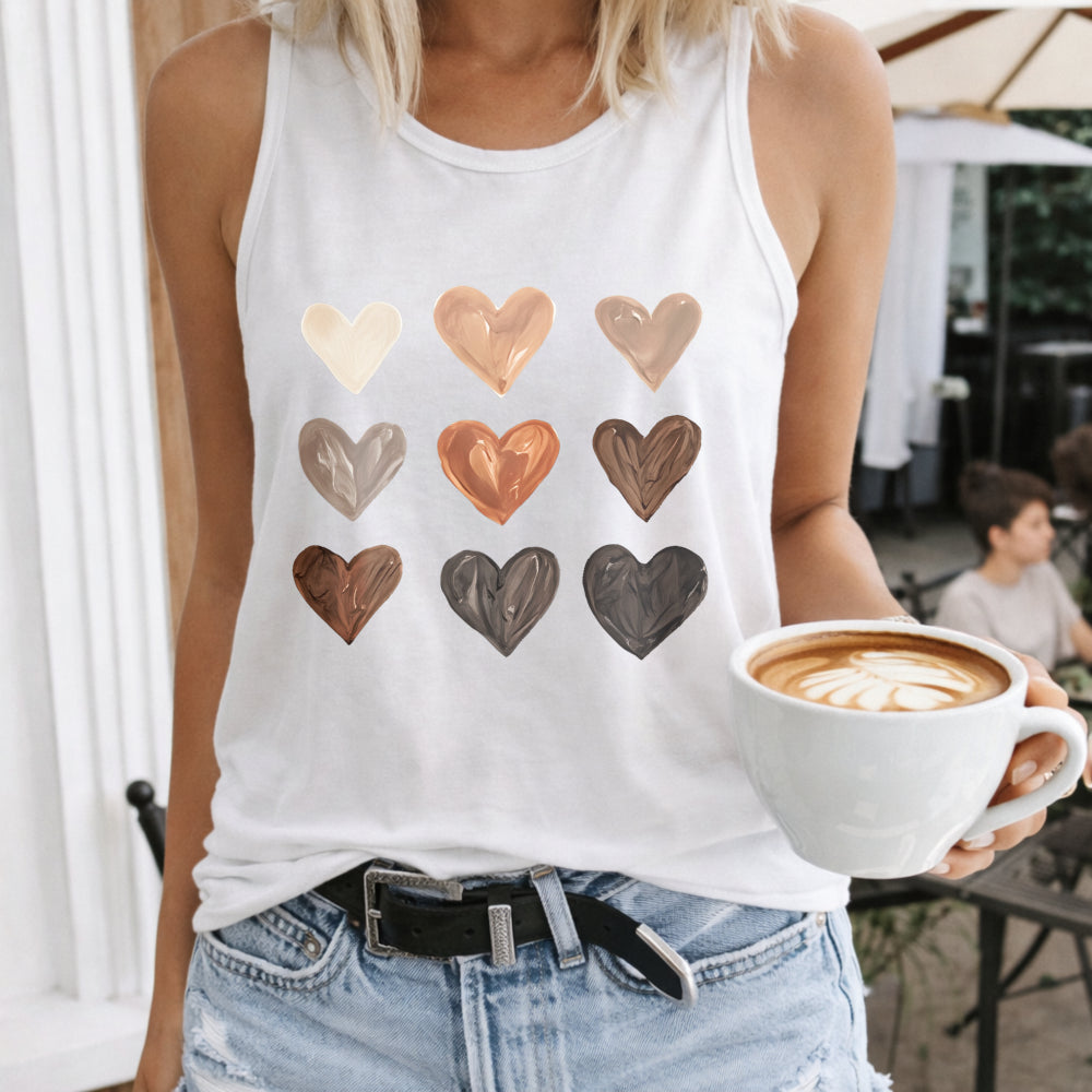 Cartoon Nine Hearts Women's Tank Top