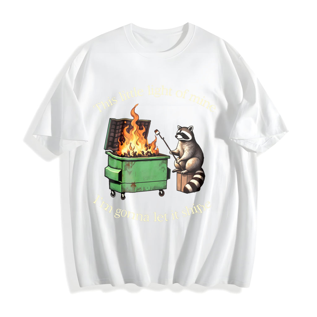 Funny Raccoon Dumpster Fire Cotton T-Shirt product image 2