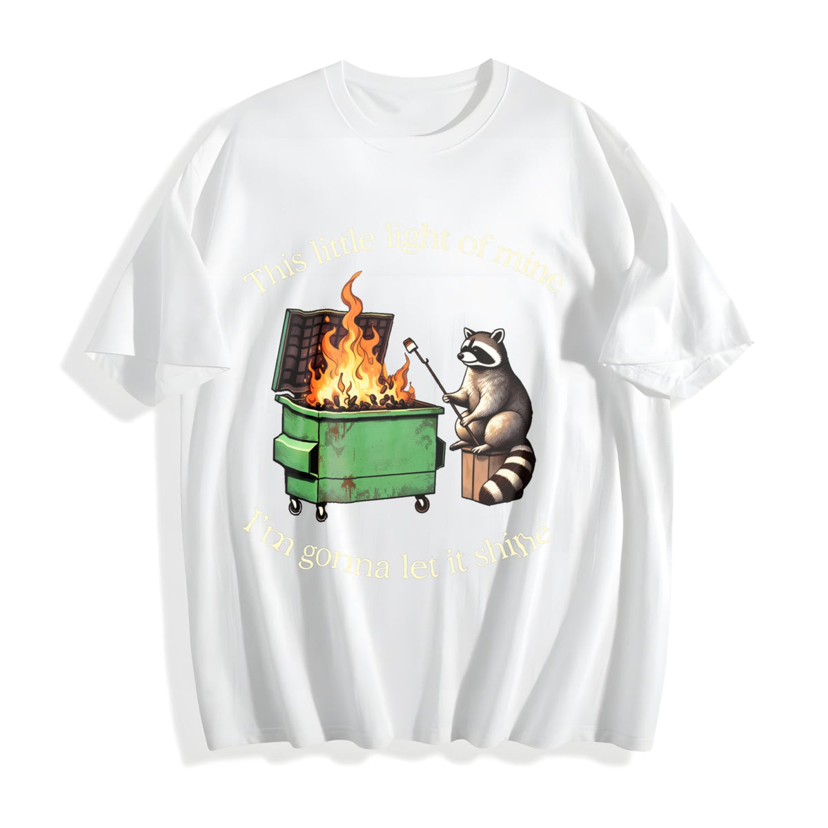 Funny Raccoon Dumpster Fire Cotton T-Shirt product image 2