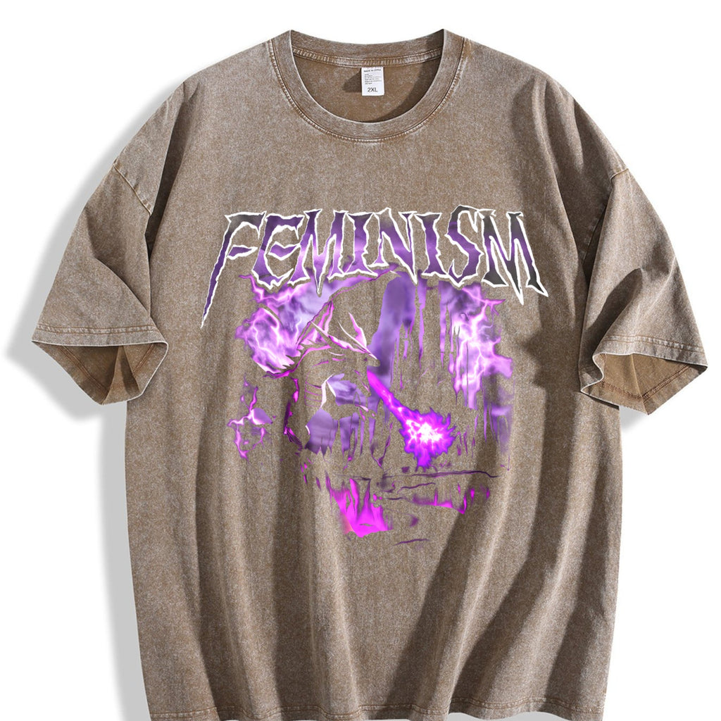 Feminism Dragon Vintage Washed T-Shirt product image 3