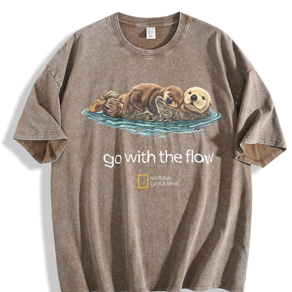 Cute Sea Otter Go With The Flow National Geographic Vintage product image 3