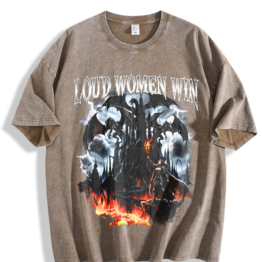Loud Win Dragon 90s Vintage Washed T-Shirt product image 3